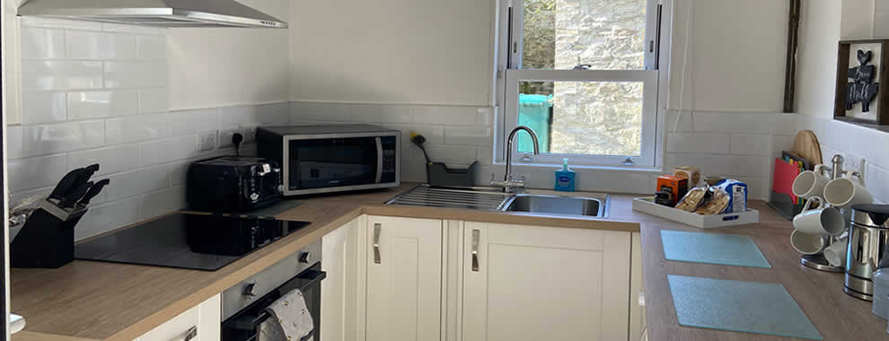 The kitchen at Tregundy Farmhouse